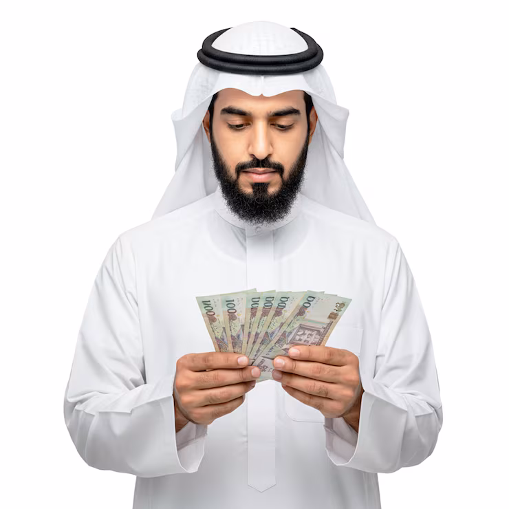 arab businessman counting money